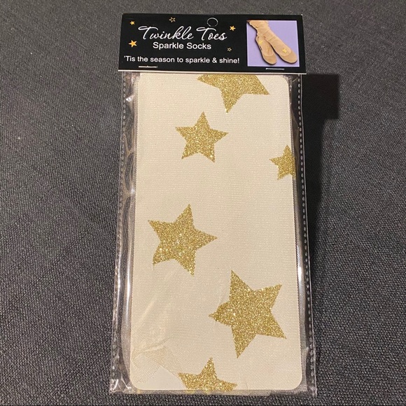 ⭐️HP⭐️ Star Sparkle Socks - Gold - Picture 5 of 8